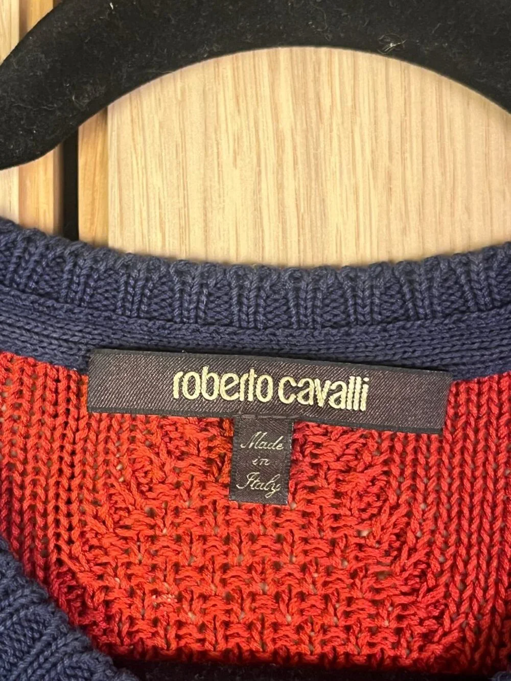 Roberto Cavalli Striped Cable Knit Sweater Made in Italy